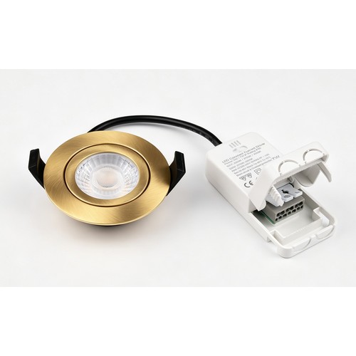 7W Ø8,3cm DimToWarm+CCT Einbaustrahler dimmbar RA96 - Loch: Ø6,8 cm, Maße: Ø8,3 cm, Gold