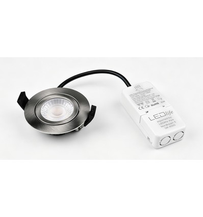 7W Ø8,3cm DimToWarm+CCT Einbaustrahler dimmbar RA96 - Loch: Ø6,8 cm, Gebürsteter Stahl