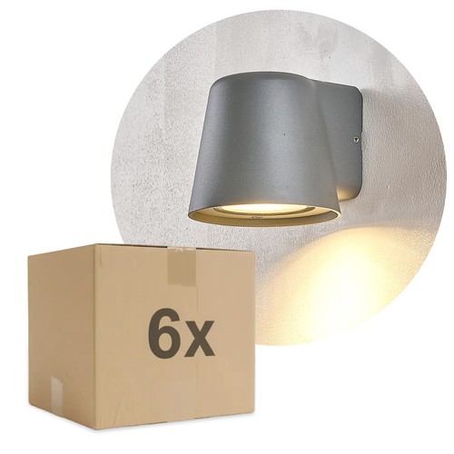 6er-Pack Avero GU10 Wandleuchte Grau - IP65, ohne Leuchtmittel