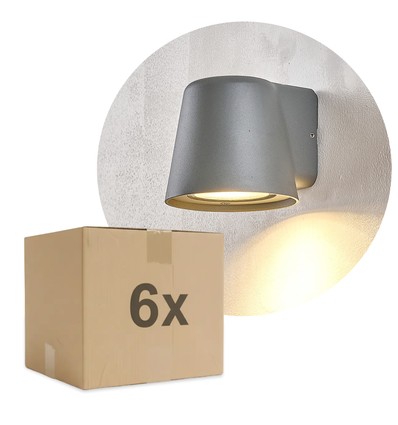 6er-Pack Avero GU10 Wandleuchte Grau - IP65, ohne Leuchtmittel