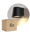 6er Set Avero GU10 Wandleuchte Schwarz - IP65, ohne Leuchtmittel
