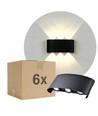 6er-Set 6W CURVE Wandleuchte - IP65, schwarz, Up/Down, Außen, inkl. Leuchtmittel