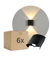 6er-Set 2W CURVE Wandleuchte - IP65, Schwarz, Up/Down, Außen, inkl. Leuchtmittel