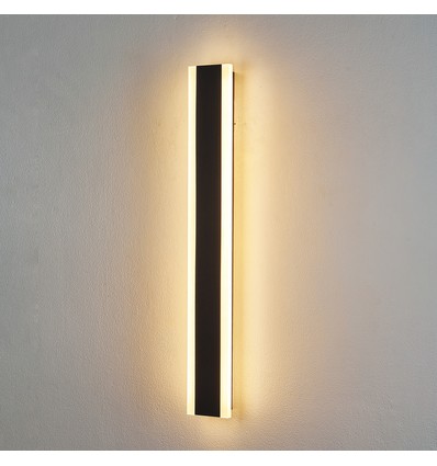 60cm Wandleuchte - Schwarz, eckig, Up/Down, verstellbar, Innen/Außen, IP65, inkl. Leuchtmittel
