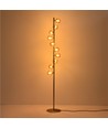 Denia 10xG9 Stehleuchte Messing/Bernstein - 160cm, bernsteinfarbenes Glas, ohne Leuchtmittel