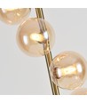 Denia 10xG9 Stehleuchte Messing/Bernstein - 160cm, bernsteinfarbenes Glas, ohne Leuchtmittel