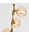 Denia 10xG9 Stehleuchte Messing/Bernstein - 160cm, bernsteinfarbenes Glas, ohne Leuchtmittel