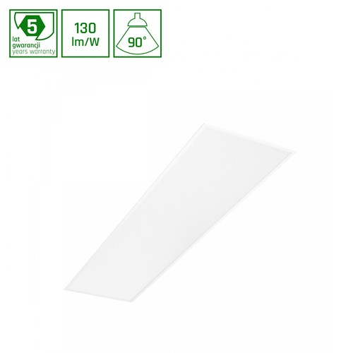30x120 LED Panel, 40W - UGR19, RA90, DALI dimmbar, Backlit, weißer Rahmen