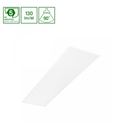 30x120 LED Panel, 40W - UGR19, RA90, DALI dimmbar, Backlit, weißer Rahmen