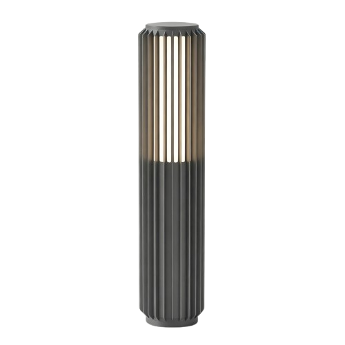 FYRON Bollard Gartenlampe, Grau - E27, 61 cm, IP54 Außenbereich, Pollerleuchte