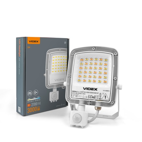 30W LED-Fluter mit PIR-Sensor - CCT, IP65, Bewegungsmelder, schwarzes Gehäuse