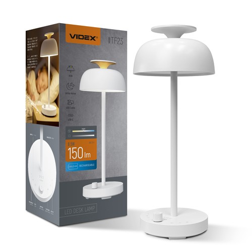 Wiederaufladbare LED-Schreibtischlampe mit White Noise - RGB+W, Neutralweiß, tragbar