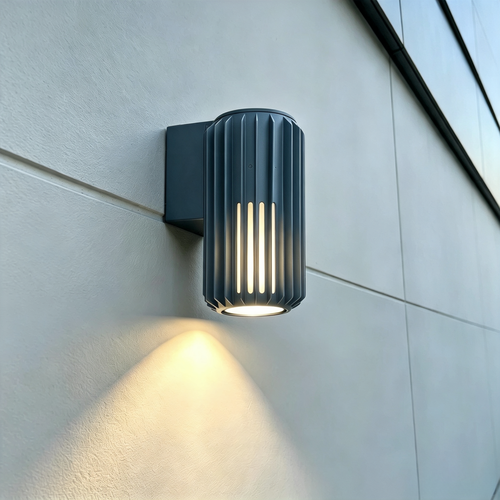 FYRON Wall Wandleuchte, Grau - E27, IP54 Außenbereich