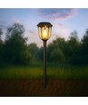 Solara Rustica 1W Solar-Gartenleuchte - 2700K, 50cm, IP44, schwarz