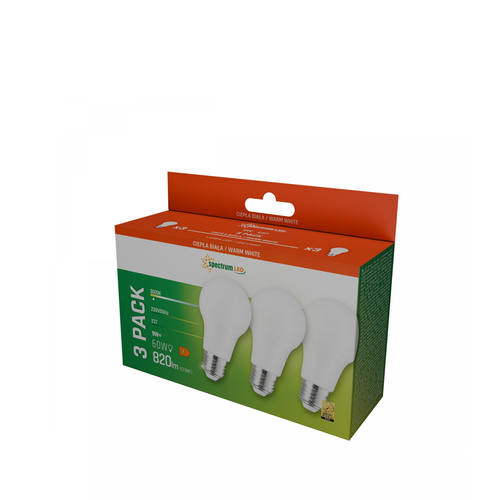 3er-Pack E27 9W LED-Lampe - Warmweiß