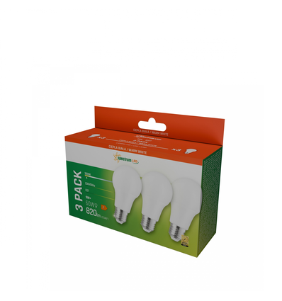 3er-Pack E27 9W LED-Lampe - Warmweiß