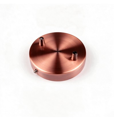 Baldachin in Kupferrot - Ø12cm, Höhe 2,5cm, 2 Löcher, Deckenrosette
