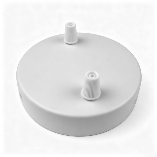 Baldachin in Weiß - Ø12cm, Höhe 2,5cm, 2 Löcher, Deckenrosette