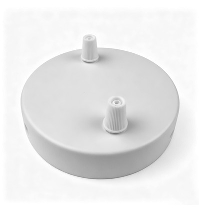 Baldachin in Weiß - Ø12cm, Höhe 2,5cm, 2 Löcher, Deckenrosette