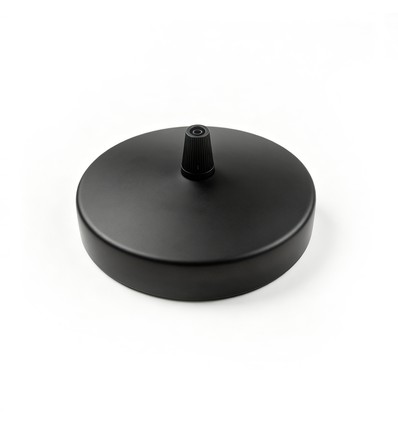 Baldachin in Schwarz - Ø12cm, Höhe 2,5cm, 1 Loch, Deckenrosette