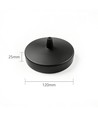 Baldachin in Schwarz - Ø12cm, Höhe 2,5cm, 1 Loch, Deckenrosette