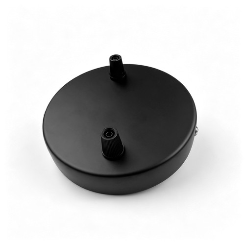 Baldachin in Schwarz - Ø12cm, Höhe 2,5cm, 2 Löcher, Deckenrosette