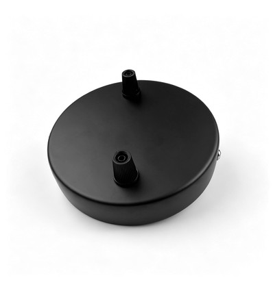 Baldachin in Schwarz - Ø12cm, Höhe 2,5cm, 2 Löcher, Deckenrosette