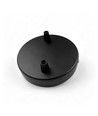 Baldachin in Schwarz - Ø12cm, Höhe 2,5cm, 2 Löcher, Deckenrosette