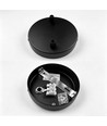 Baldachin in Schwarz - Ø12cm, Höhe 2,5cm, 2 Löcher, Deckenrosette