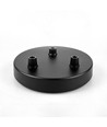 Baldachin in Schwarz - Ø12cm, Höhe 2,5cm, 3 Löcher, Deckenrosette