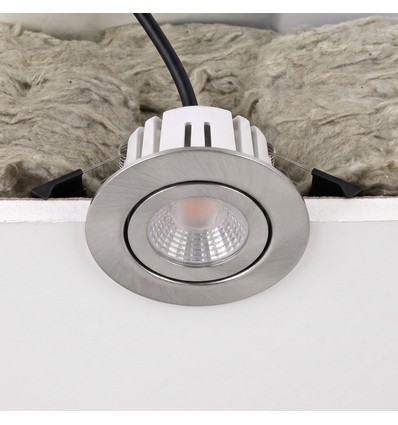 7W RA96 CCT + DimToWarm Einbaustrahler für Isolierung - Dimmbar, Loch: Ø6,8 cm, Maß: Ø9,3 cm, Edelstahl gebürstet