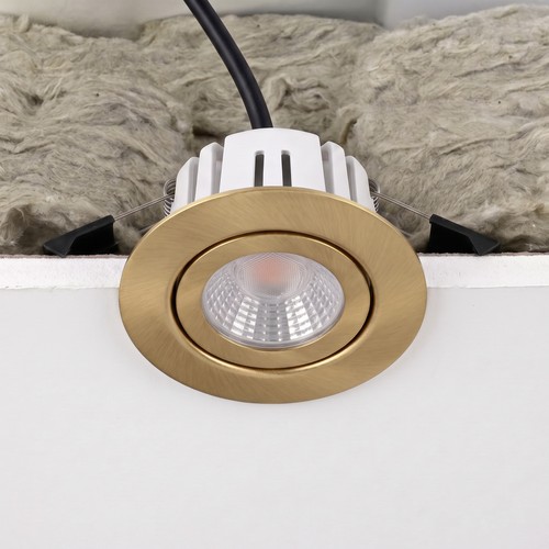 7W RA96 CCT + DimToWarm Einbaustrahler für Isolierung - dimmbar, Loch: Ø6,8 cm, Maß: Ø9,3 cm, Gold