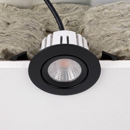 7W RA96 CCT + DimToWarm Einbaustrahler für Isolierung - Dimmbar, Loch: Ø6,8 cm, Maß: Ø8,3 cm, schwarz
