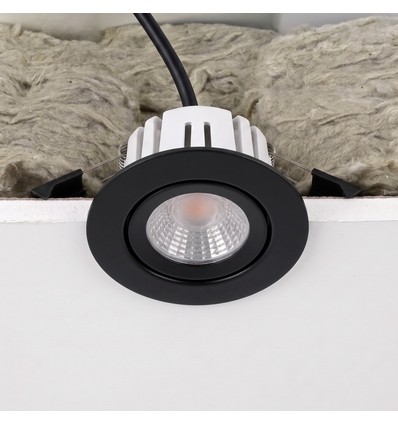 7W RA96 CCT + DimToWarm Einbaustrahler für Isolierung - Dimmbar, Loch: Ø6,8 cm, Maß: Ø8,3 cm, schwarz