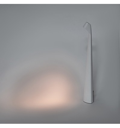 Wiederaufladbare LED Tischleuchte innen/außen - Weiß, 40cm hoch, 3-stufig dimmbar, IP44