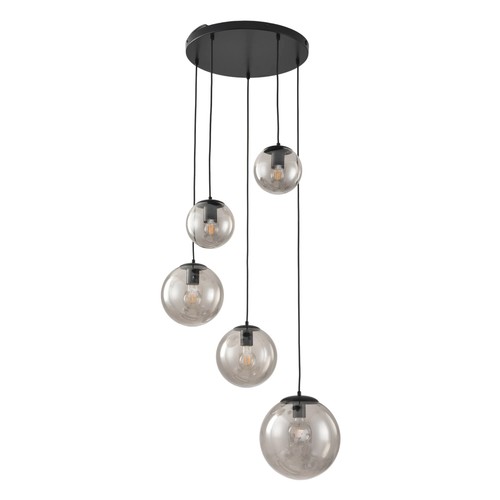 Altea 5xE27 große Cluster-Pendelleuchte für Flur, Schwarz - Ø40, ohne Leuchtmittel