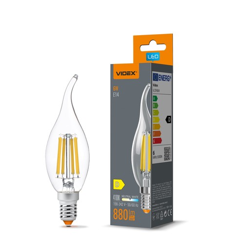 E14 6W LED Kerzenlampe Filament - C37, Neutralweiß