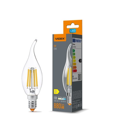 E14 6W LED Kerzenlampe Filament - C37, Neutralweiß
