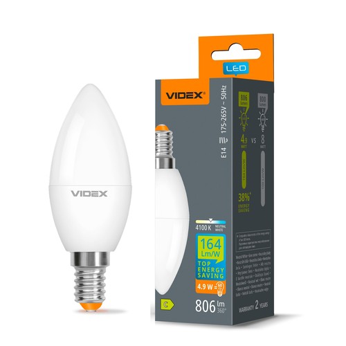 E14 4,9W LED Kerzenlampe - C37, Neutralweiß