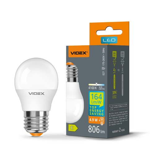 E27 4,9W LED Tropfenlampe - G45, neutralweiß