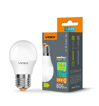 E27 4,9W LED Tropfenlampe - G45, neutralweiß