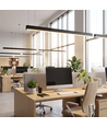 120cm 38/32/24W LED Lichtleiste - CCT, Schwarz, Büroleuchte, inkl. Seilaufhängung