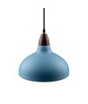 BIRK Petroleumsblau Ø24cm Pendelleuchte - E27 Fassung, 2m Kabel, Metall / Holz