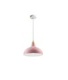 BIRK Pink Ø19cm Pendelleuchte - E27 Fassung, 2m Kabel, Metall / Holz