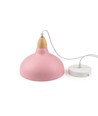 BIRK Pink Ø19cm Pendelleuchte - E27 Fassung, 2m Kabel, Metall / Holz