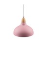 BIRK Pink Ø19cm Pendelleuchte - E27 Fassung, 2m Kabel, Metall / Holz