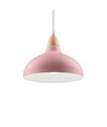BIRK Pink Ø19cm Pendelleuchte - E27 Fassung, 2m Kabel, Metall / Holz