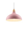 BIRK Pink Ø19cm Pendelleuchte - E27 Fassung, 2m Kabel, Metall / Holz