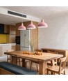 BIRK Pink Ø24cm Pendelleuchte - E27 Fassung, 2m Kabel, Metall / Holz