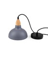 BIRK Blau Ø19cm Pendelleuchte - E27 Fassung, 2m Kabel, Metall / Holz